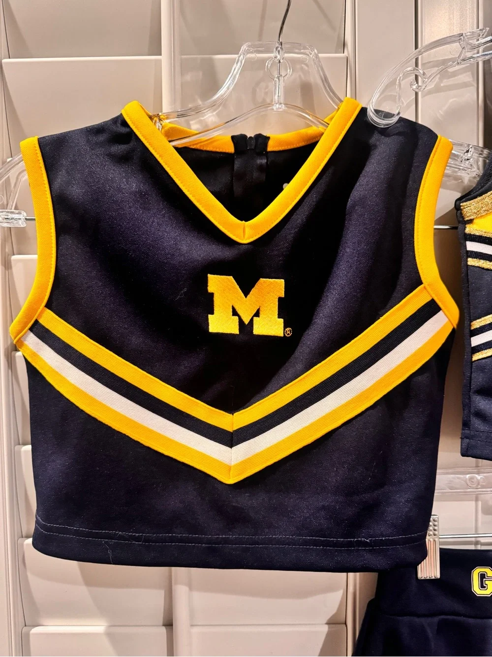 Girls Navy & Yellow Collegiate Cheer Matching Tank Top and Skirt Set